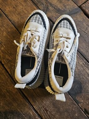 Dolce Vita Black and White Knit Kids Sneakers